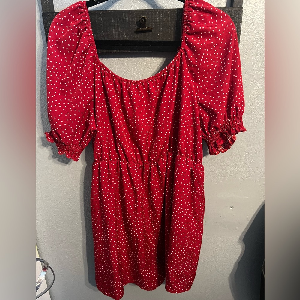 Shein Red/white Polka Dot Romper